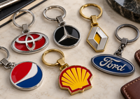 Llaveros metálicos esmaltados personalizados con logos de marcas y acabados premium
