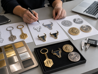 Revisión de diseños y muestras para preparar presupuestos de fabricación de artículos metálicos personalizados.